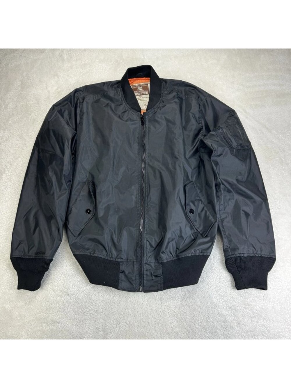 Amongst Others Flight Jacket Mens Large‎ Bomber Black America Legacy